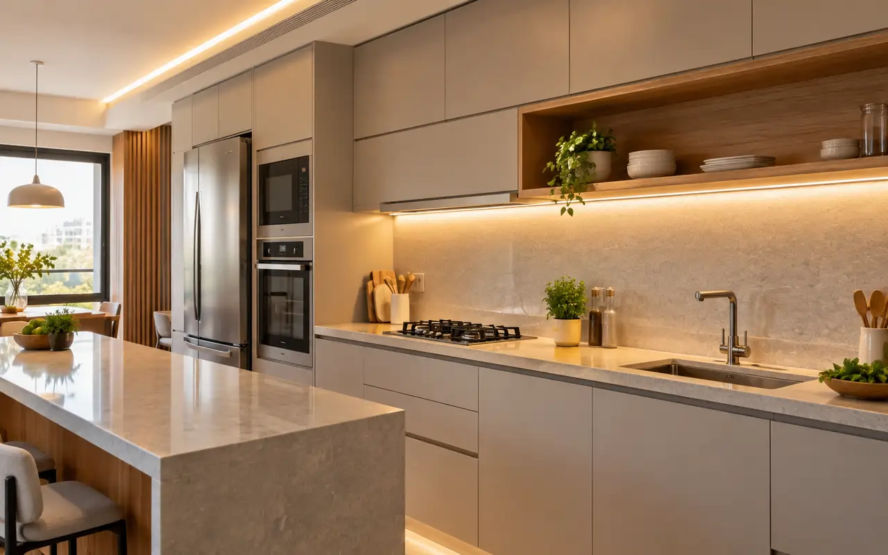 Iluminação de cozinha sem sombras: como ganhar função sem pesar o ambiente