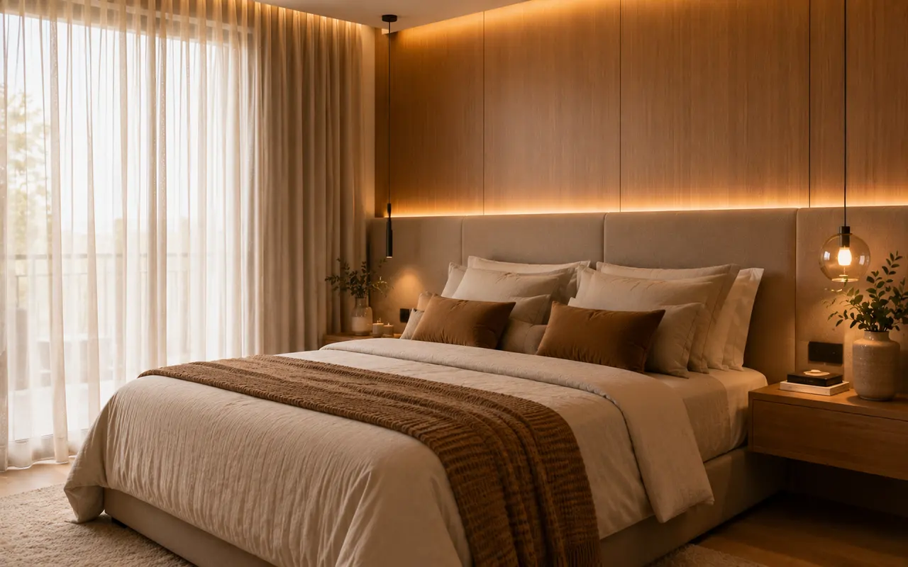 Quarto com iluminação indireta: como criar conforto sem deixar o ambiente escuro
