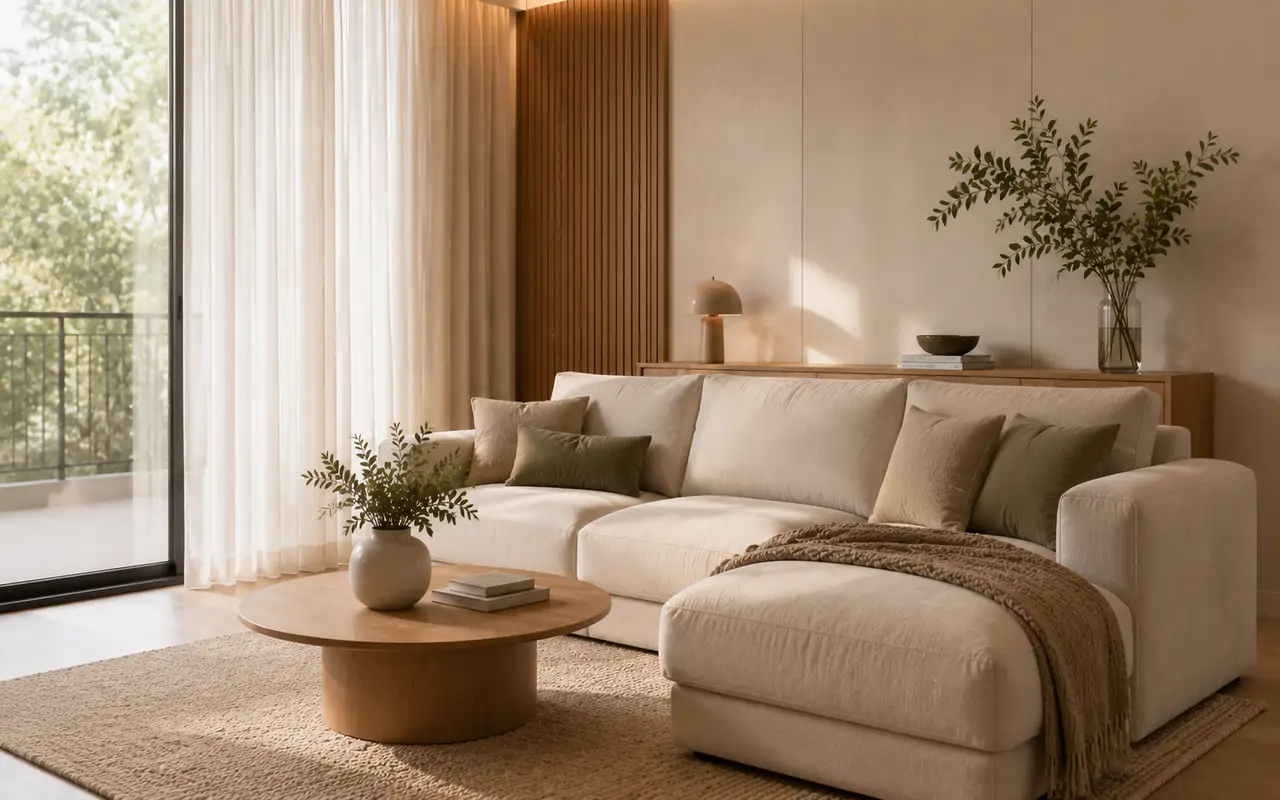 Sala minimalista moderna: um guia para equilibrar estética e uso real