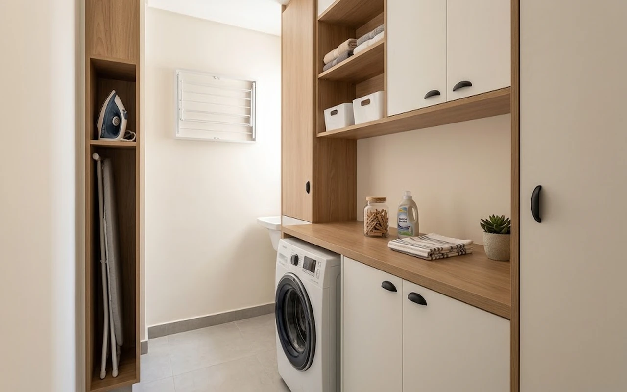 Lavanderia pequena de apartamento: como planejar sem complicar a rotina