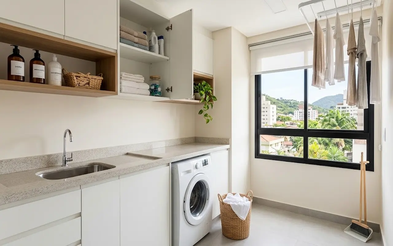 Organização da área de serviço: soluções práticas para casas e apartamentos